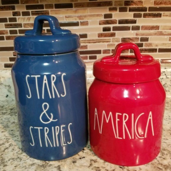 Rae Dunn Kitchen Rae Dunn July 4th Canisters Set America Stars Stripes Canisters Poshmark